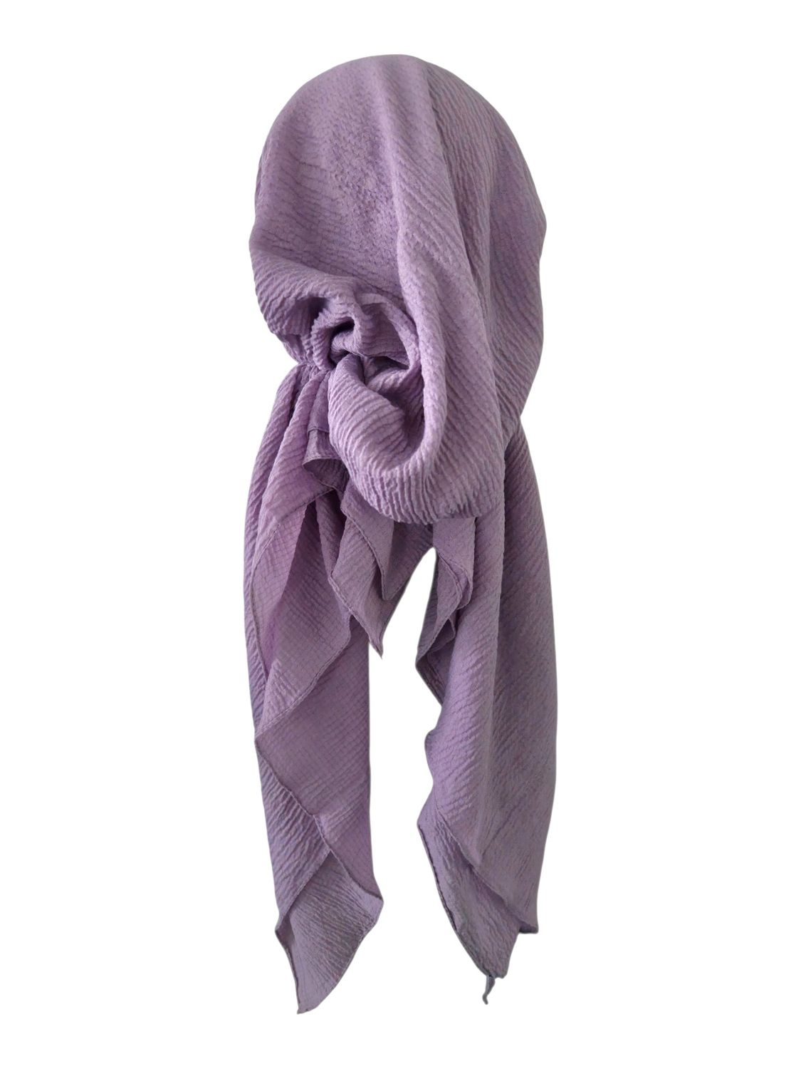 Dusty lavender textured solid pre-tied tichel