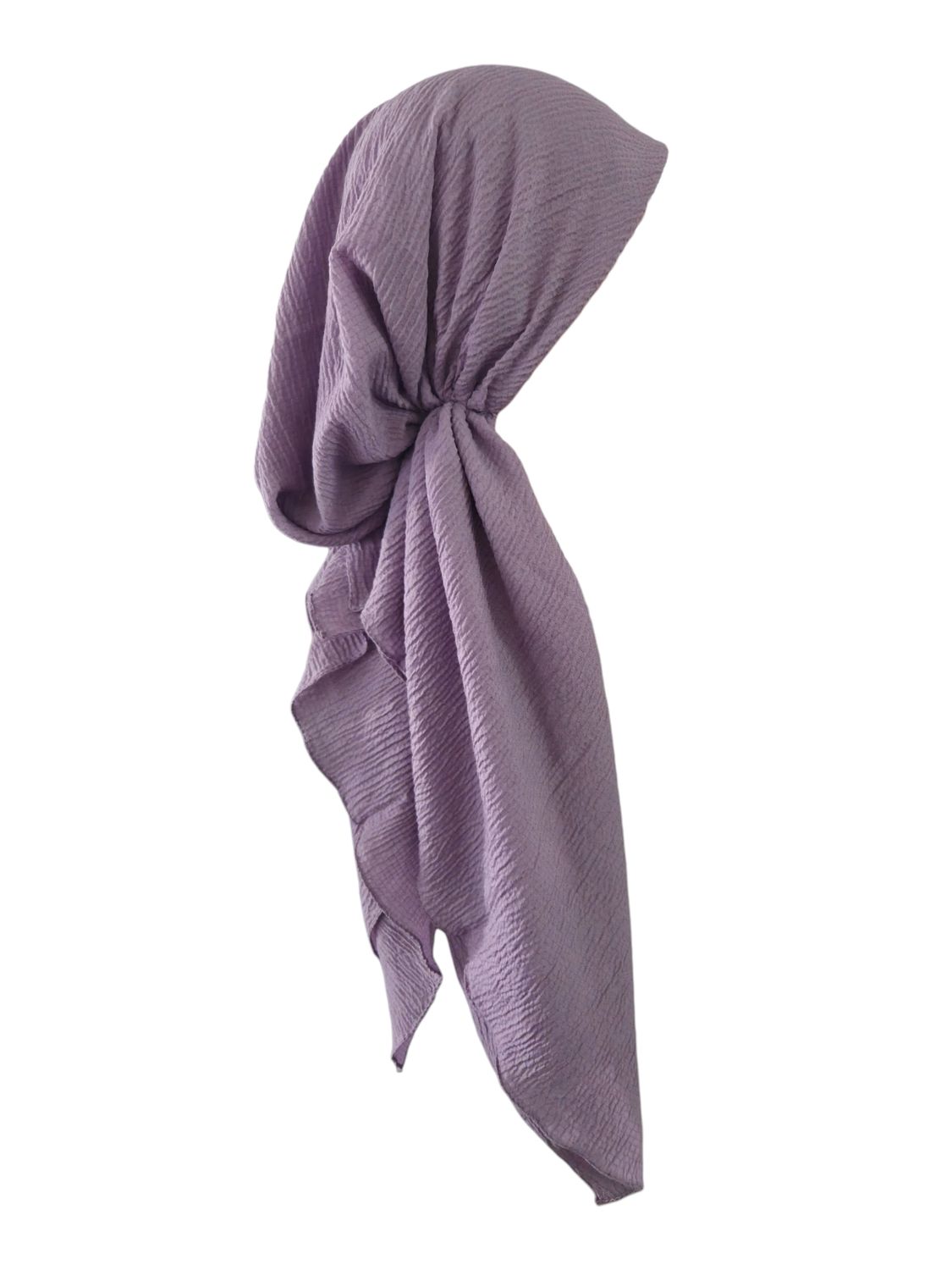 Dusty lavender textured solid pre-tied tichel