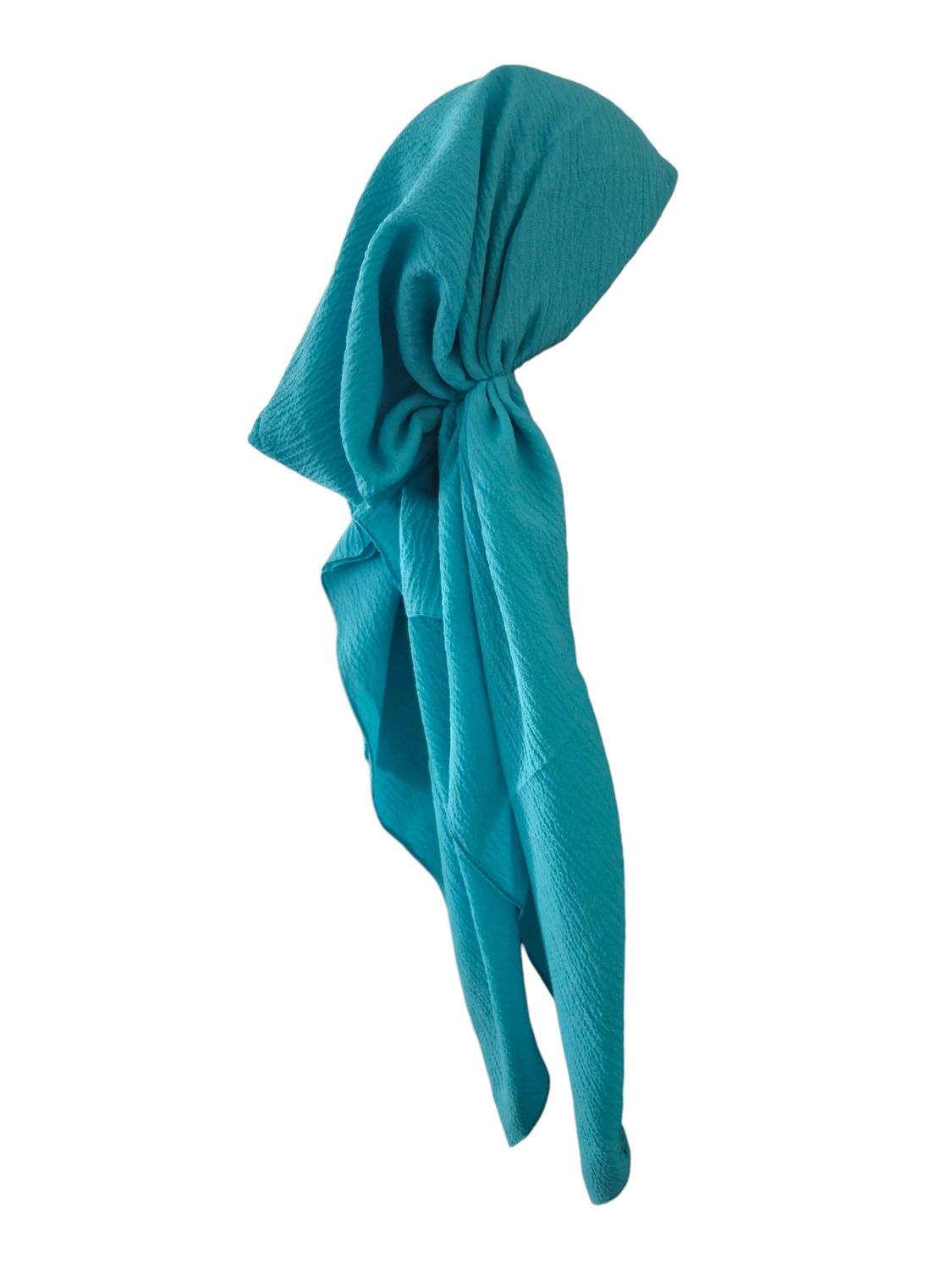 Ocean green textured solid pre-tied tichel