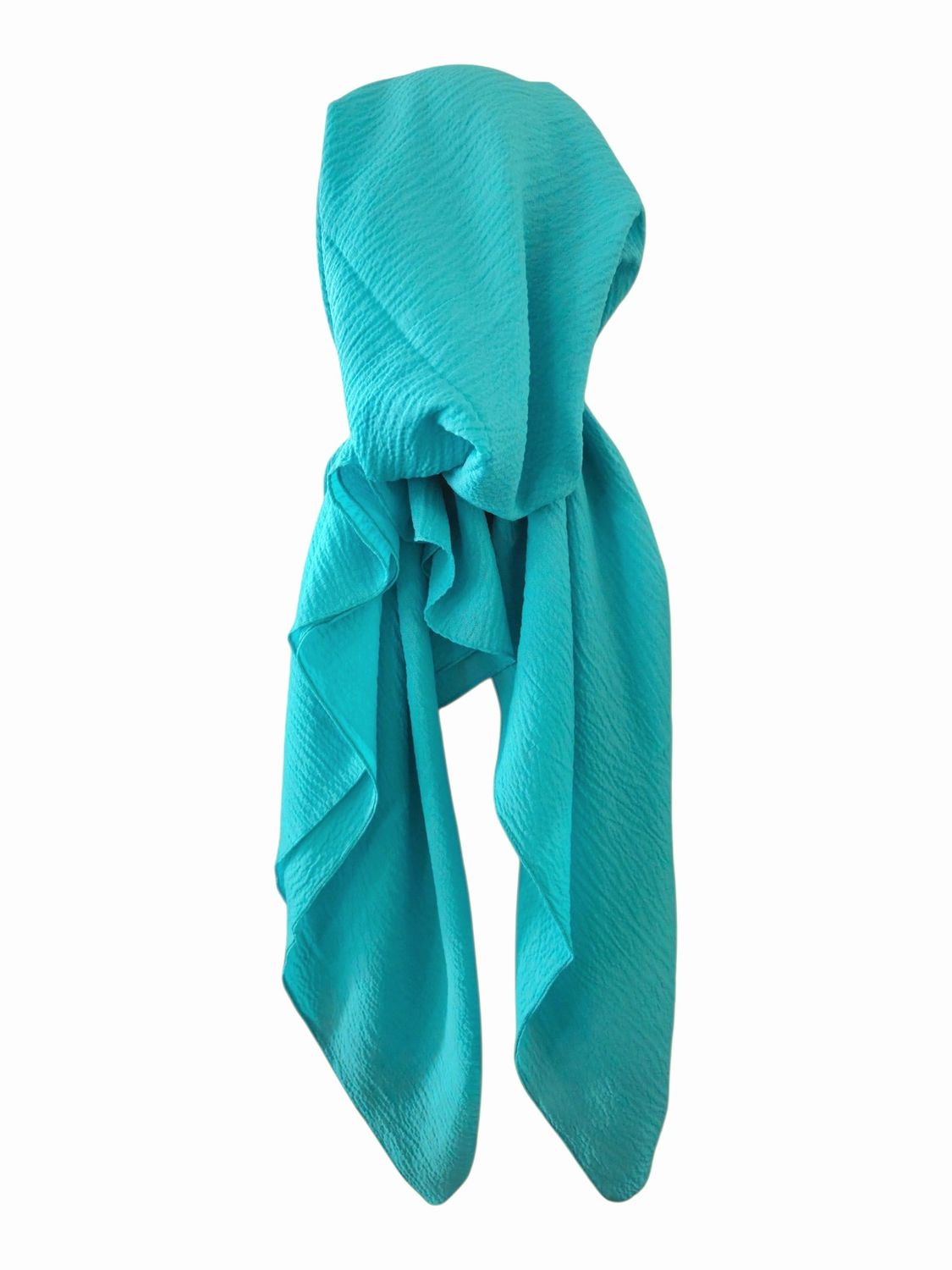 Ocean green textured solid pre-tied tichel
