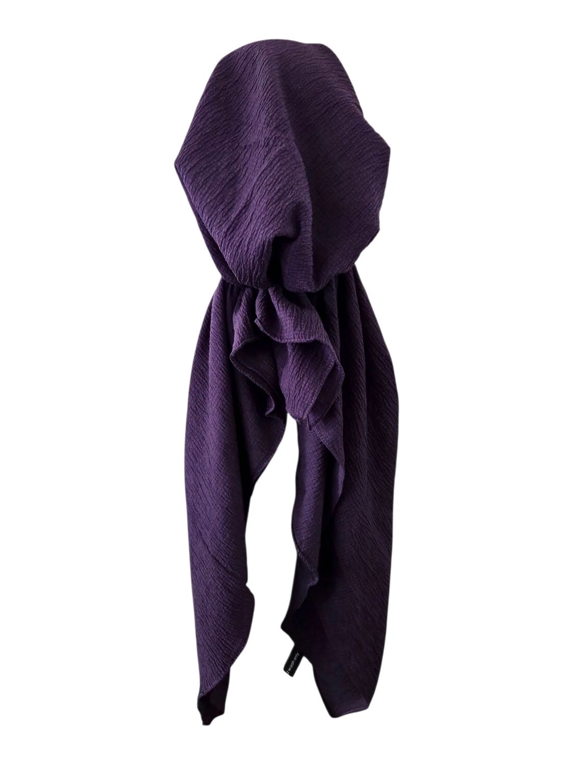 Deep berry textured solid pre-tied tichel