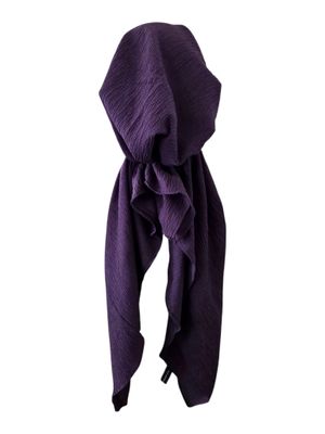 Deep berry textured solid pre-tied tichel