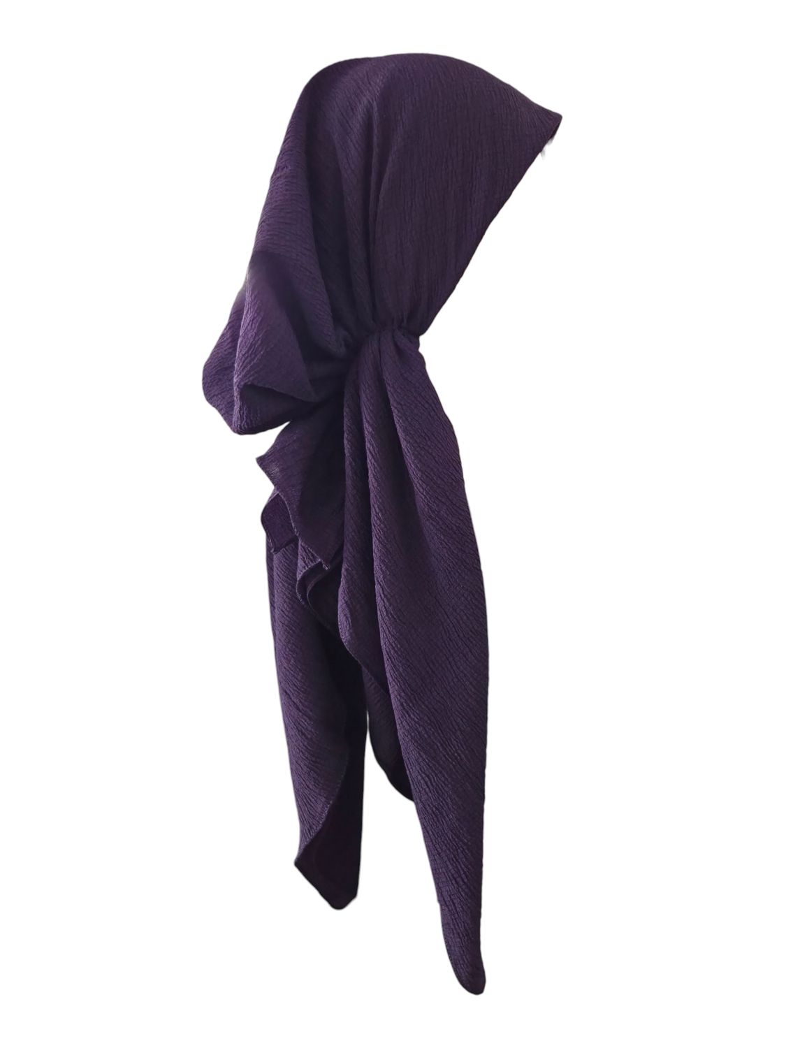 Deep berry textured solid pre-tied tichel