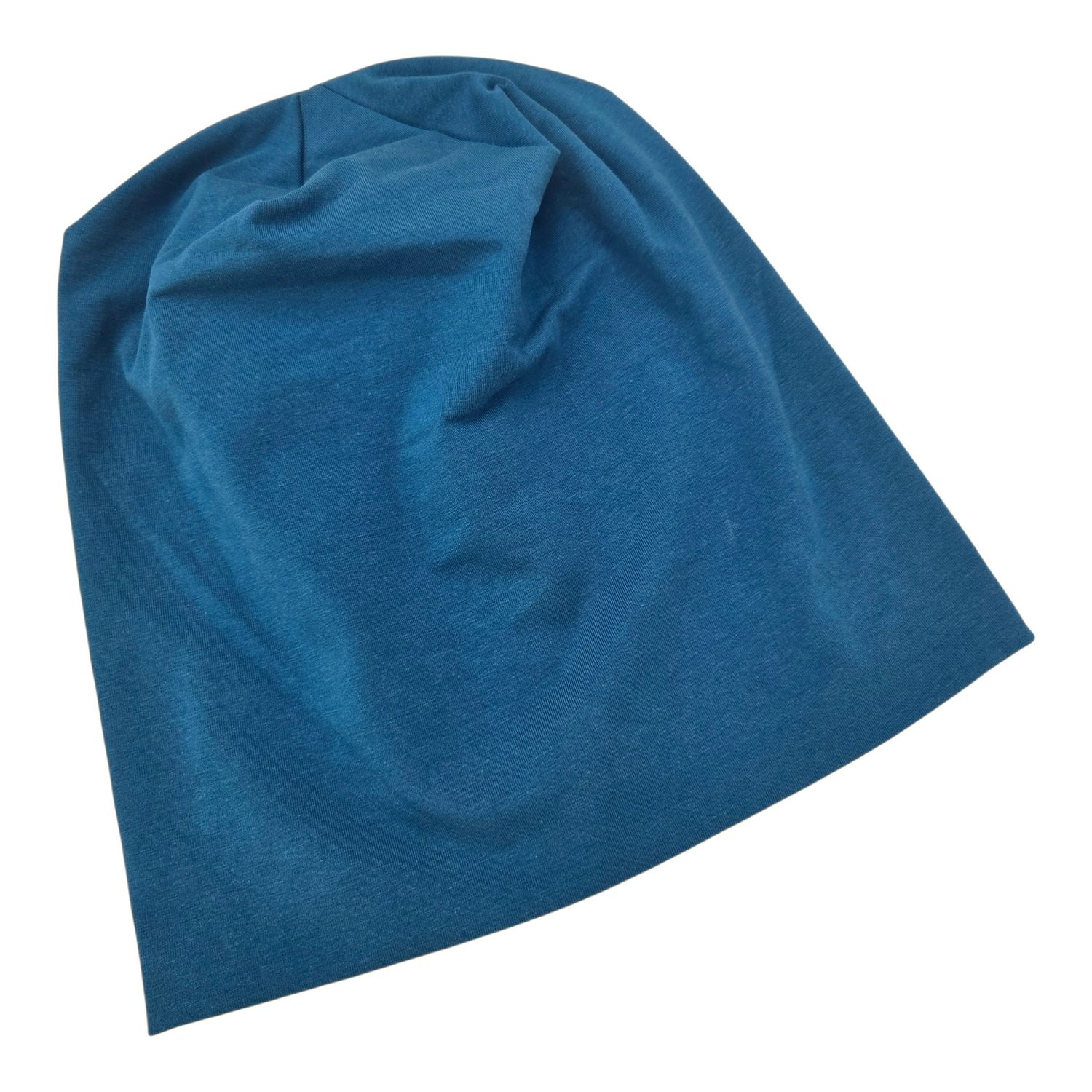 Teal blue thin cotton beanie