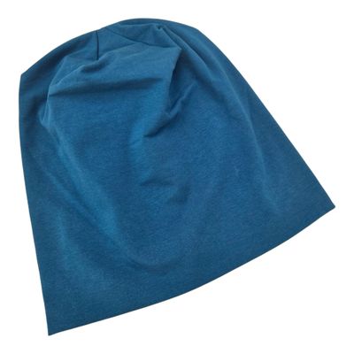 Teal blue thin cotton beanie