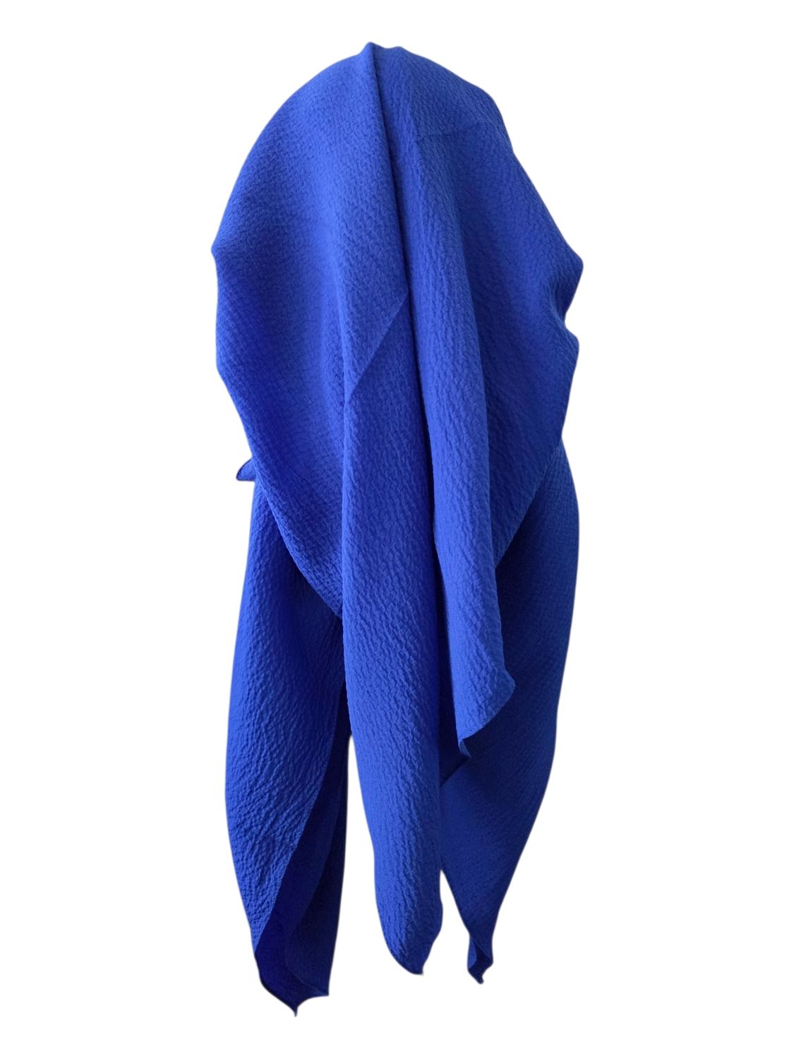 Royal blue textured  - long back pre-tied kerchief w/band sewn in
