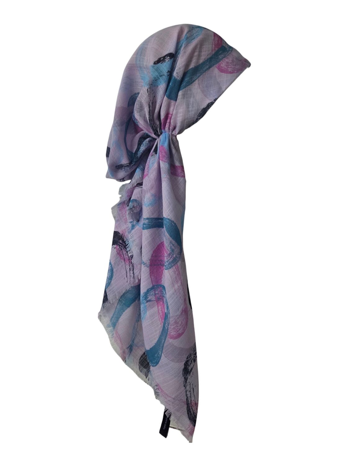 Light dusty pink - Summer swirls - soft fringes pretied tichel