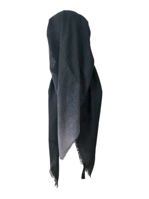 Black - Shaded - long kerchief back - soft fringes pretied tichel (BBS) w/band sewn in