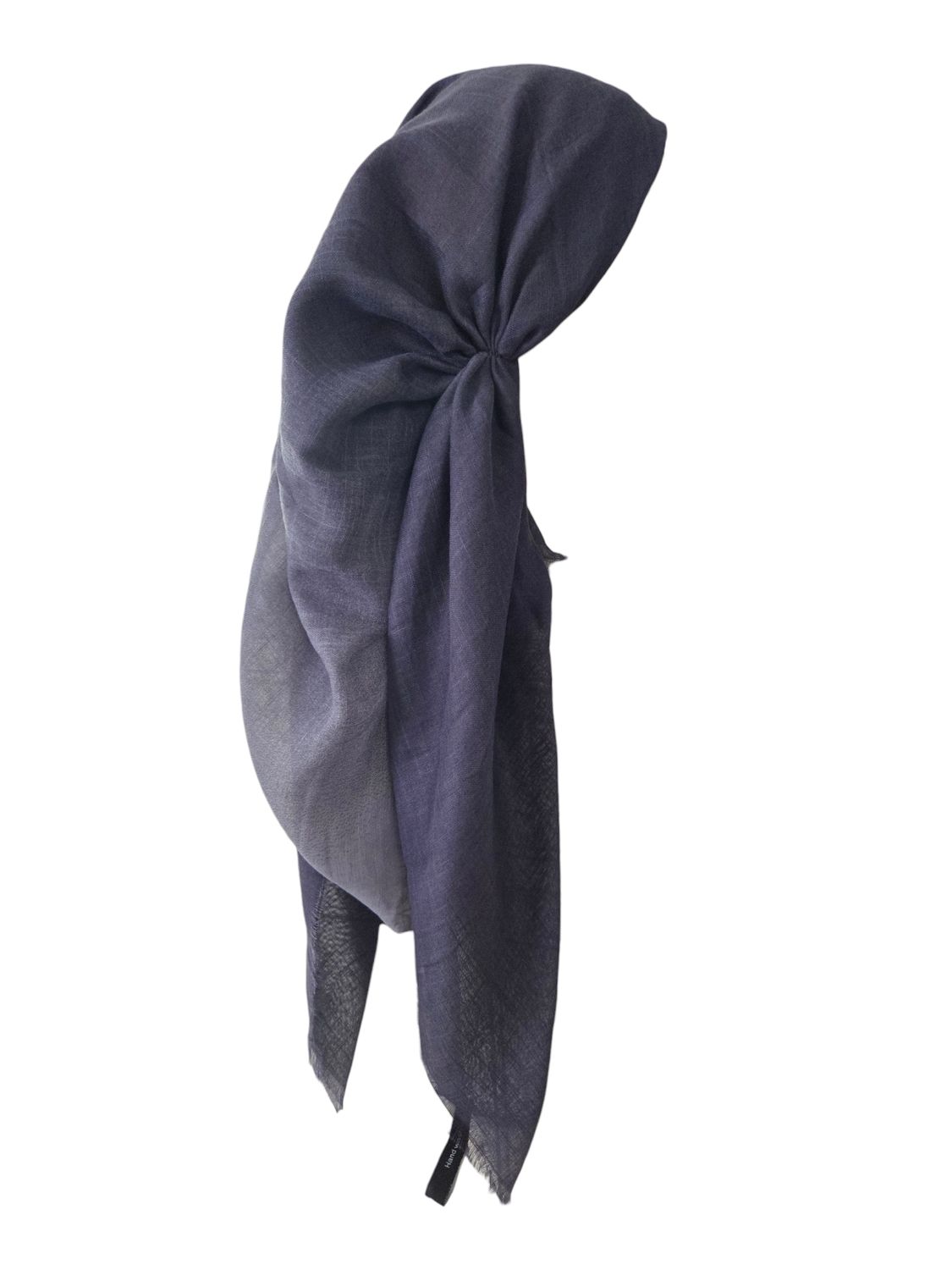 Gray - Shaded - long kerchief back - soft fringes pretied tichel (BBS) w/band sewn in
