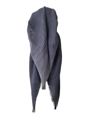 Gray - Shaded - long kerchief back - soft fringes pretied tichel (BBS) w/band sewn in