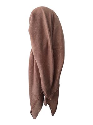 Light brown - Glittery - long kerchief back - soft fringes pretied tichel (BBS) w/band sewn in