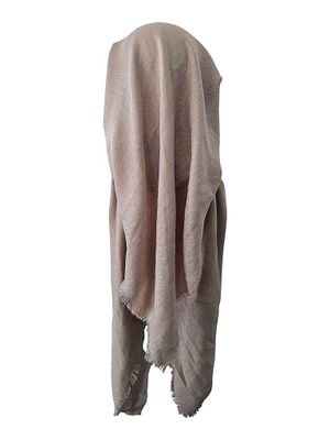 Beige/tan - Glittery - long kerchief back - soft fringes pretied tichel (BBS) w/band sewn in