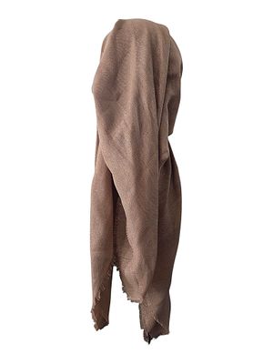 Light gold - Glittery - long kerchief back - soft fringes pretied tichel (BBS) w/band sewn in