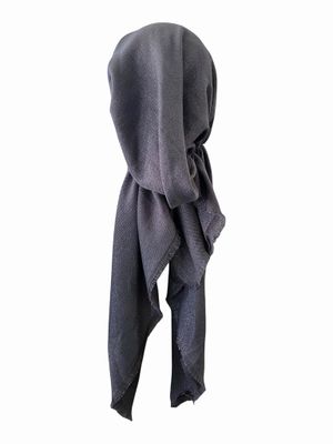 Dark gray shimmer  - soft fringes pretied tichel