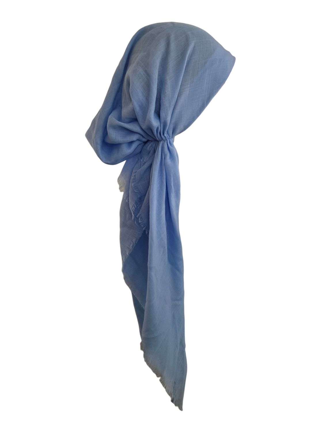 Baby blue - soft fringes pretied tichel
