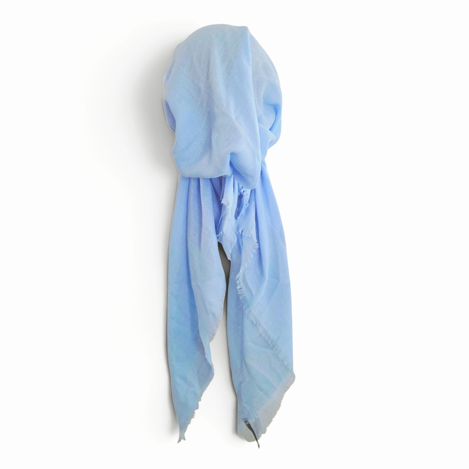 Baby blue - soft fringes pretied tichel