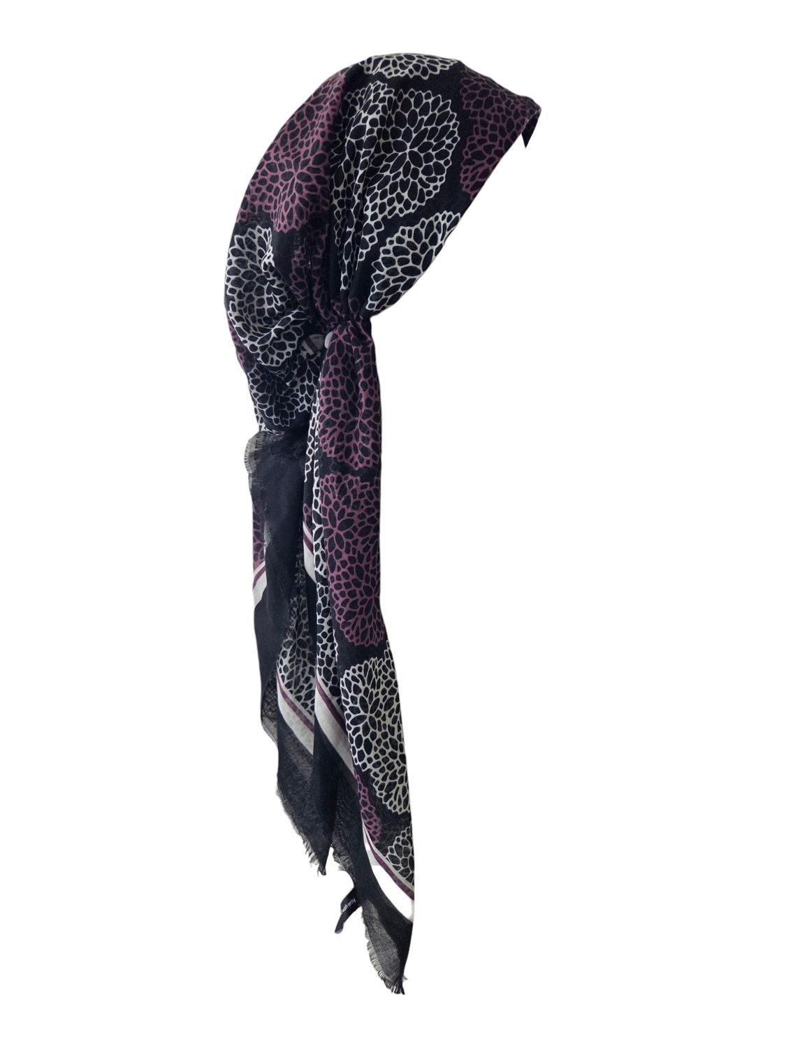 Black Fall colored - thinner soft fringes pretied tichel