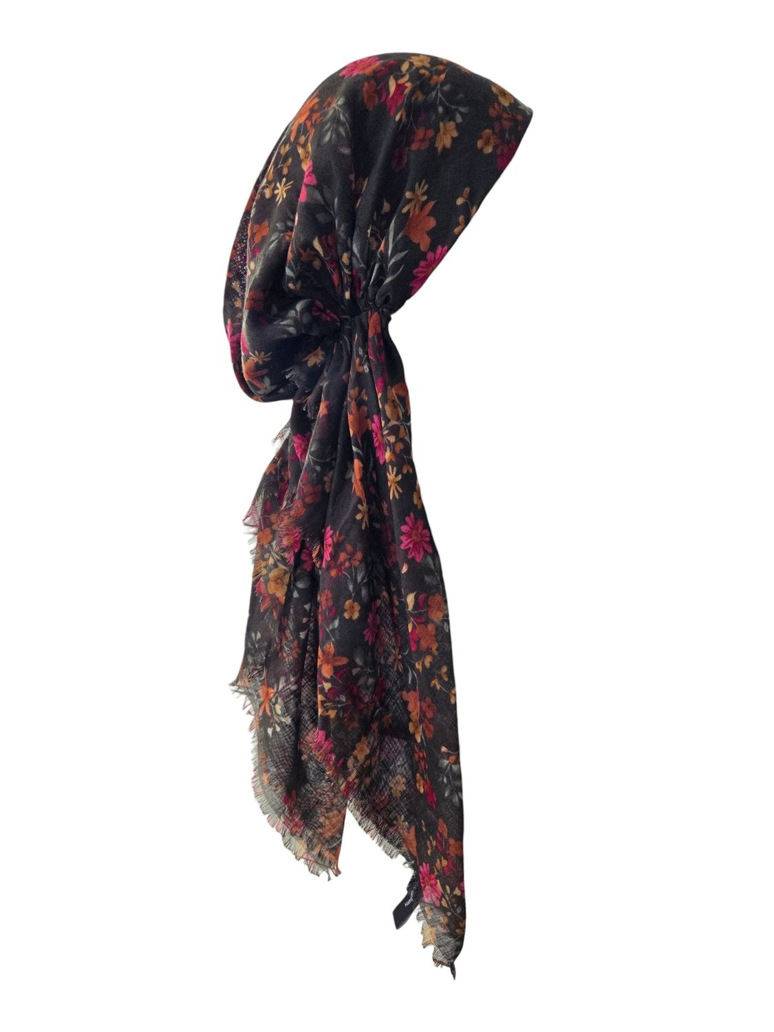Olive Fall florals - soft fringes pretied tichel