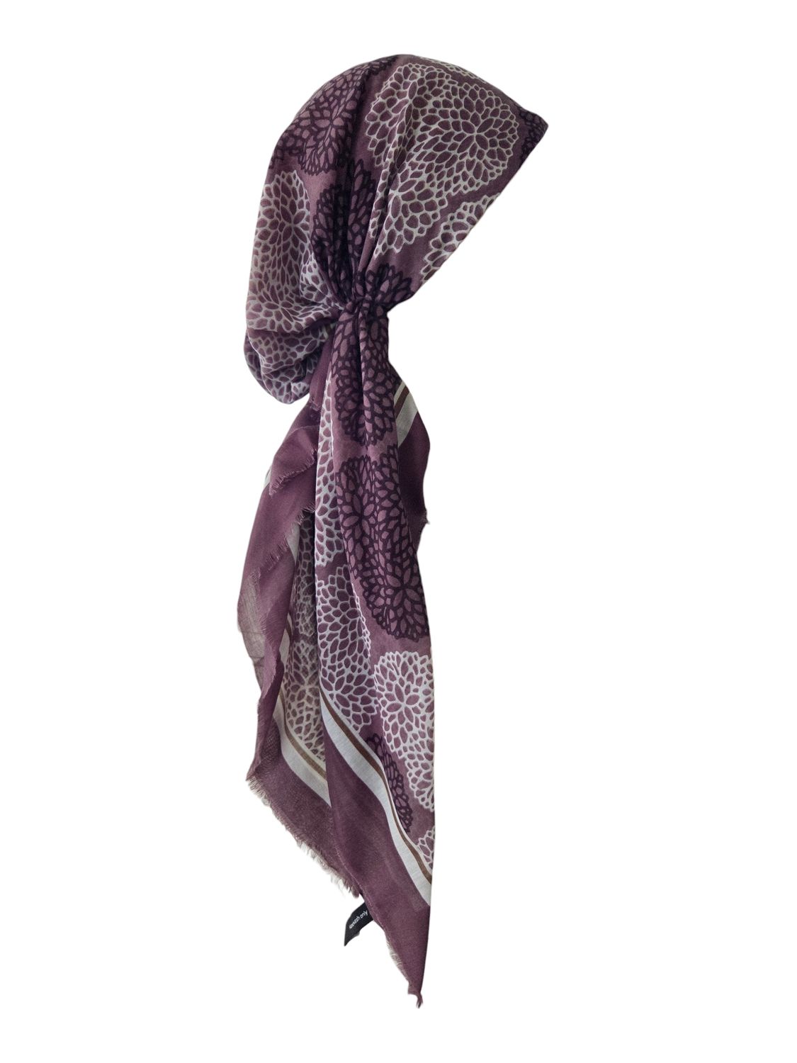 Dusty berry Fall colored - thinner soft fringes pretied tichel