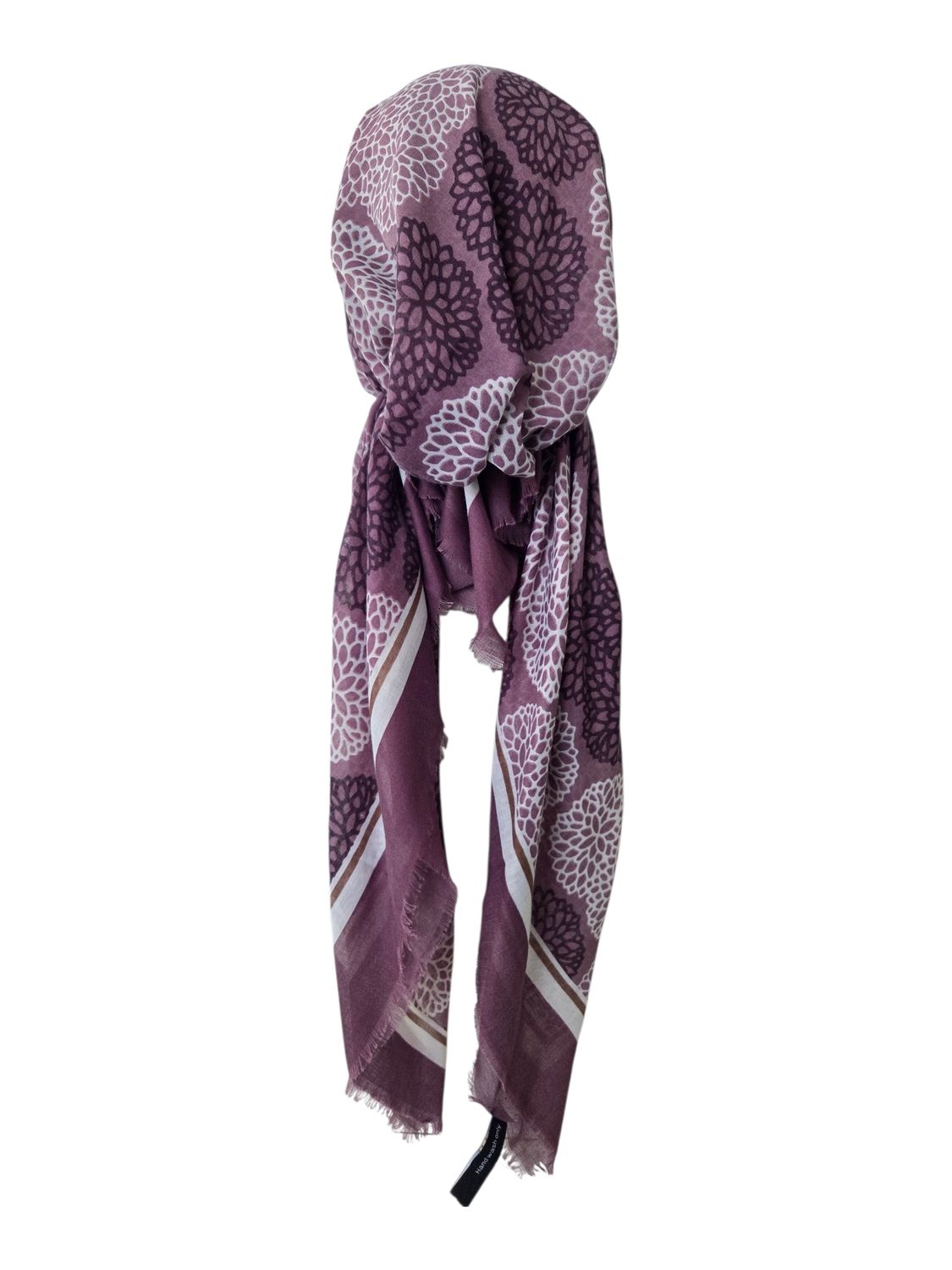Dusty berry Fall colored - thinner soft fringes pretied tichel