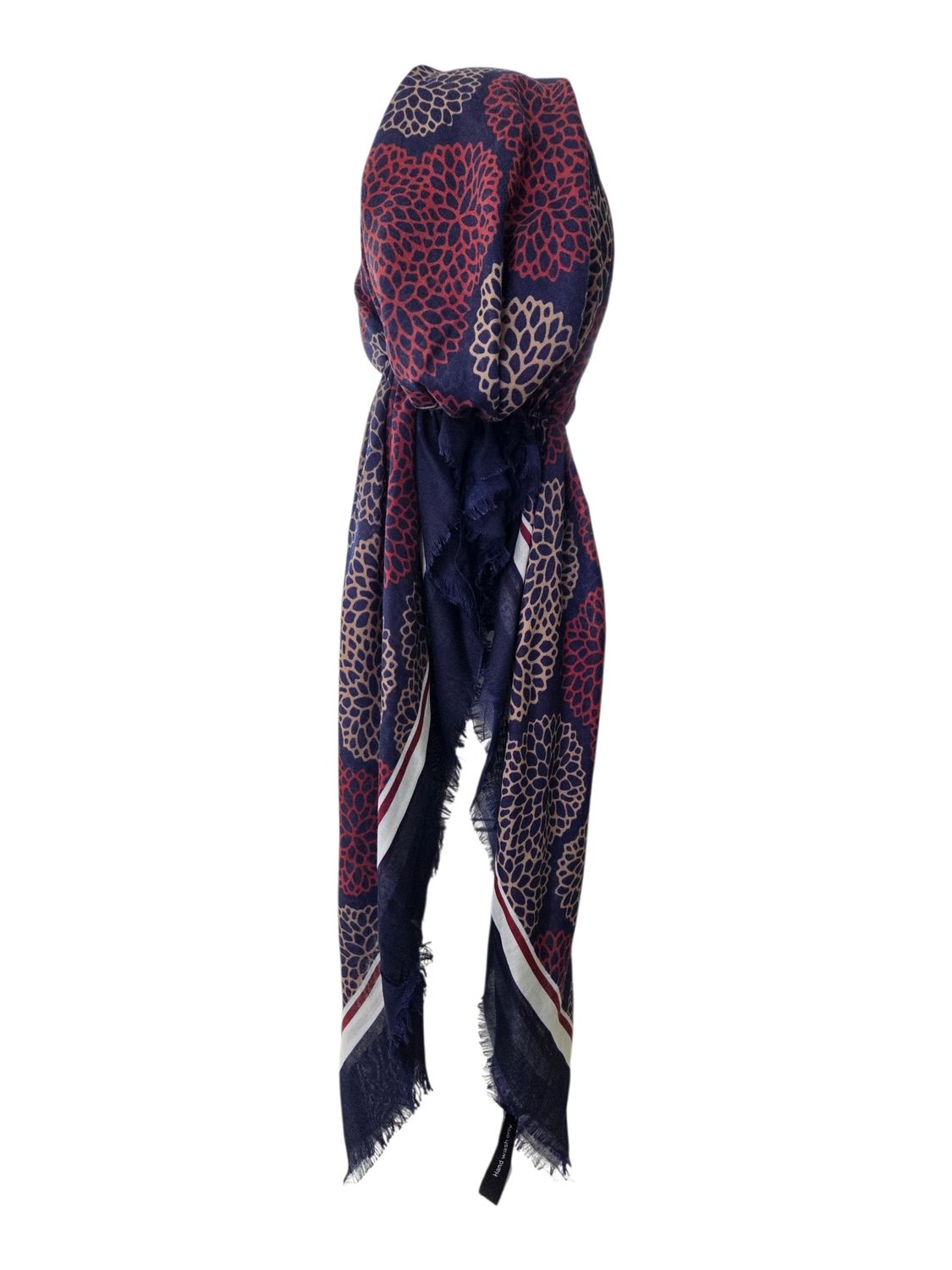 Navy  Fall colored - thinner soft fringes pretied tichel