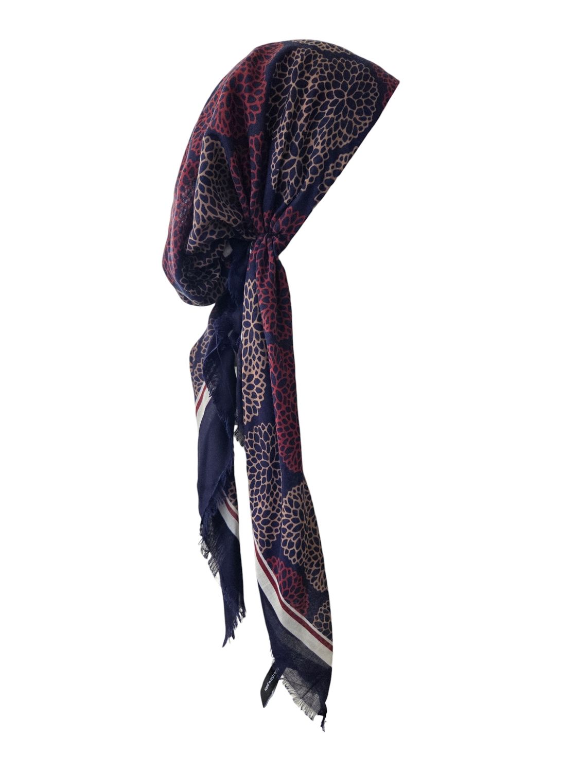 Navy  Fall colored - thinner soft fringes pretied tichel