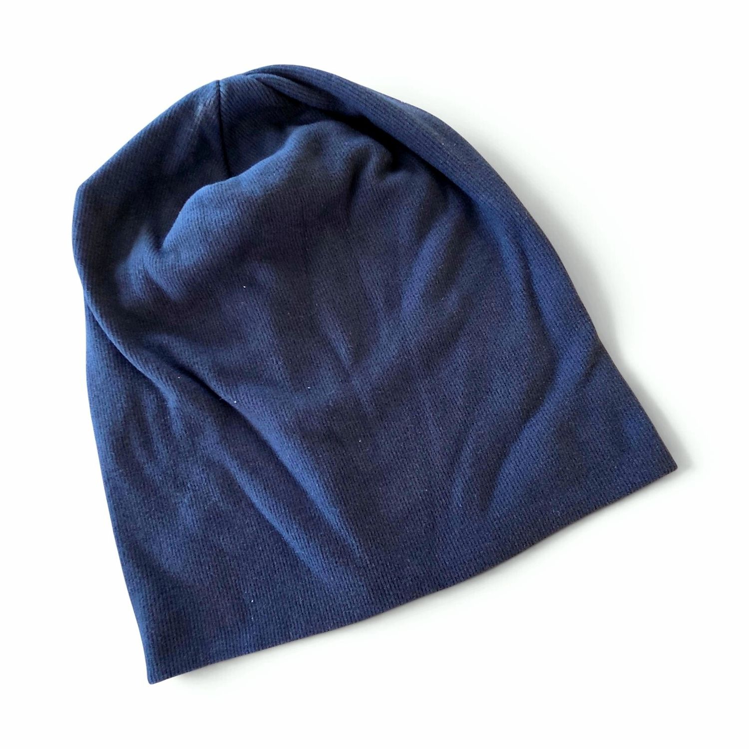 Corduroy look cotton beanie - navy