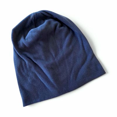 Corduroy look cotton beanie - navy