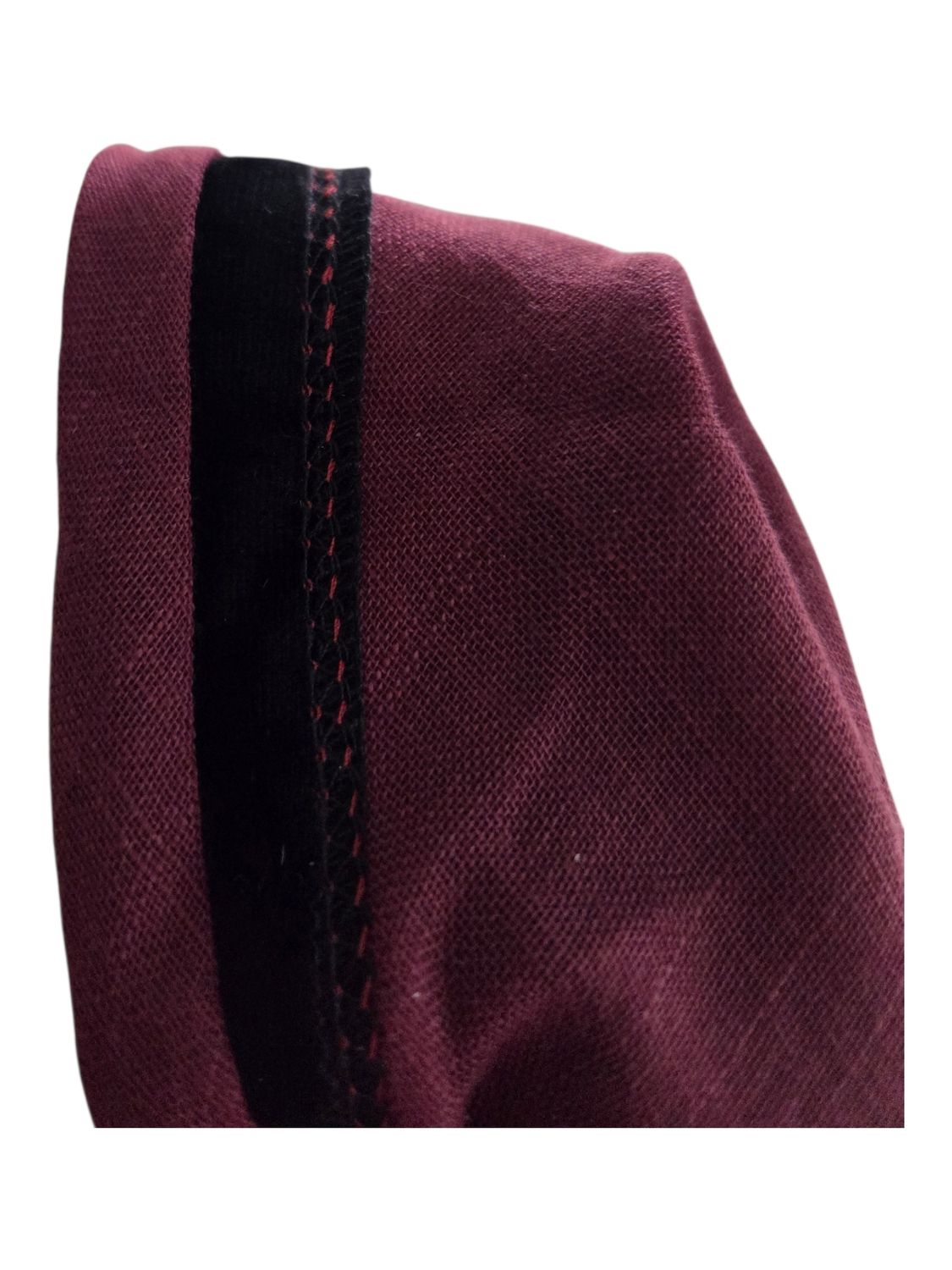 Solid medium brown - long back pre-tied kerchief w/band sewn in  -  soft fringed edges material