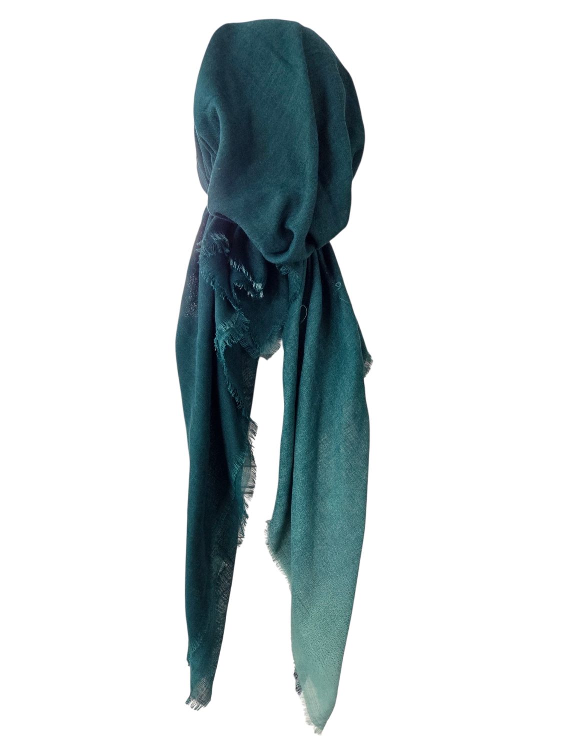 Shades of green -  shaded soft fringes pretied tichel