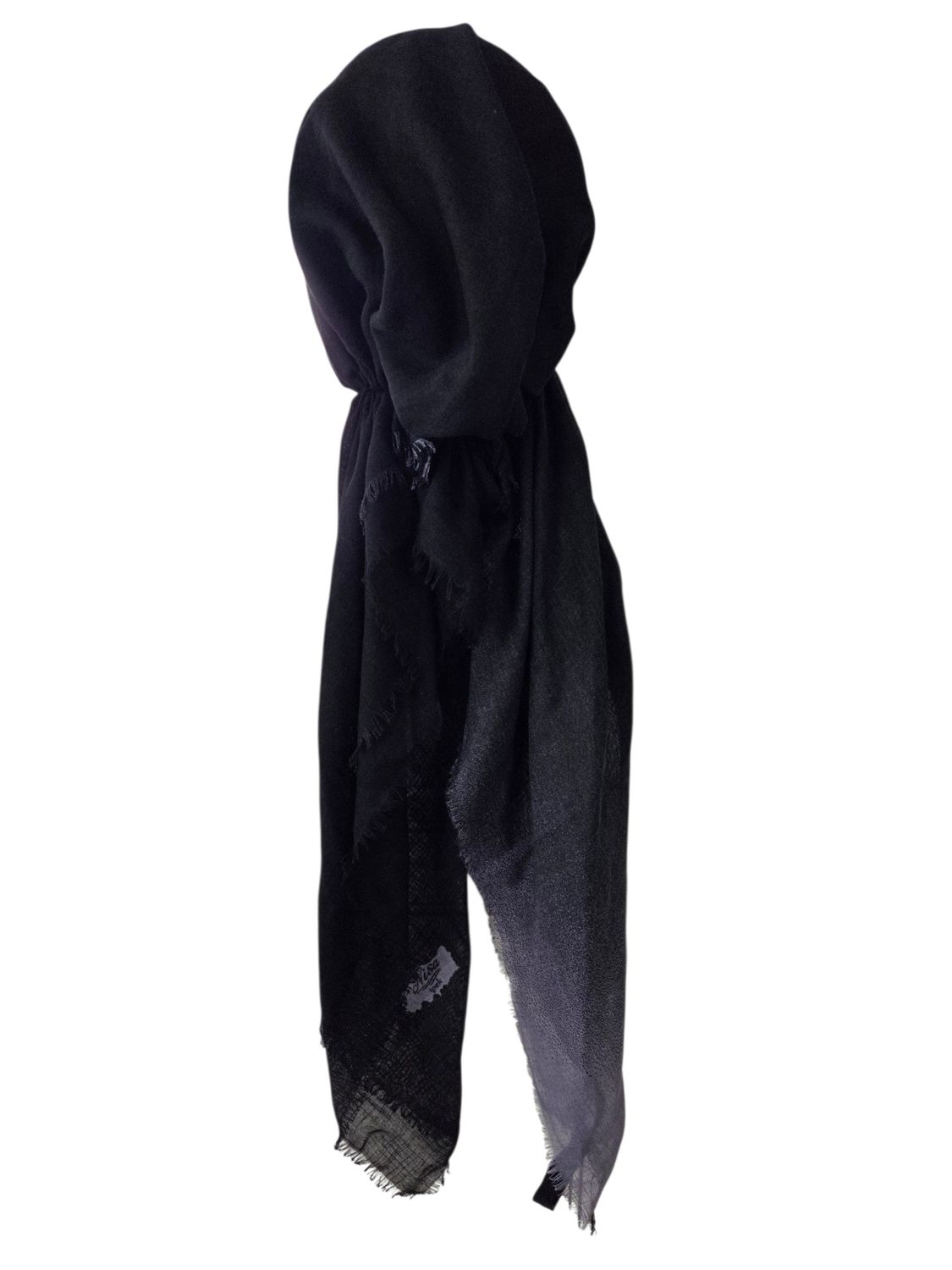 Shades of black -  shaded soft fringes pretied tichel
