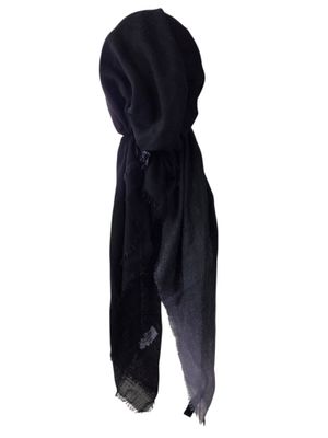Shades of black -  shaded soft fringes pretied tichel