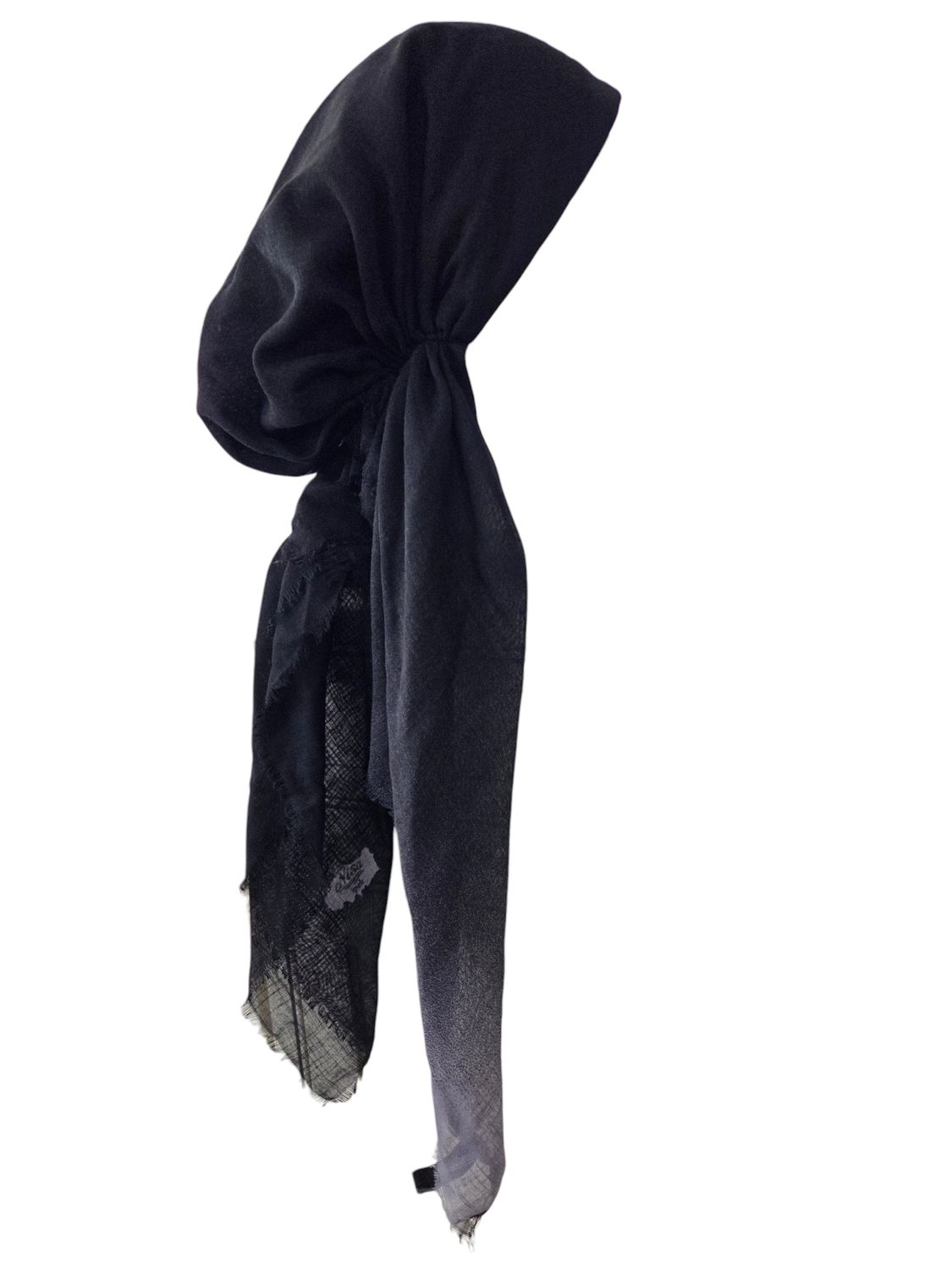 Shades of black -  shaded soft fringes pretied tichel