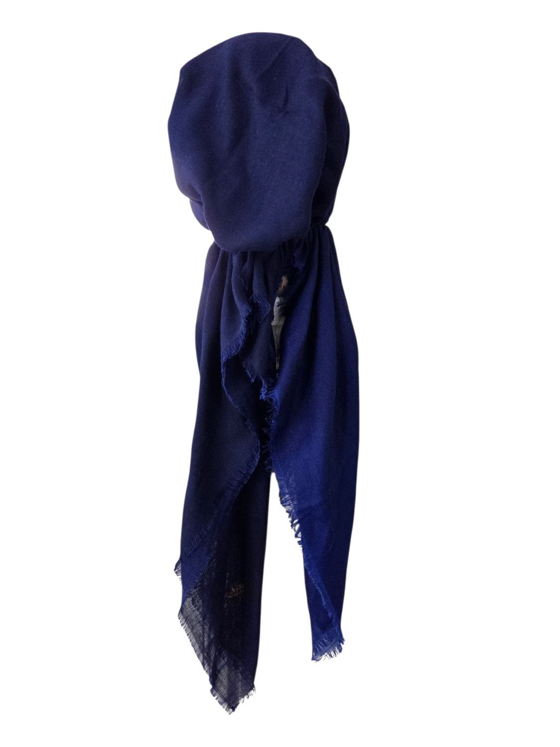 Shades of blue -  shaded soft fringes pretied tichel