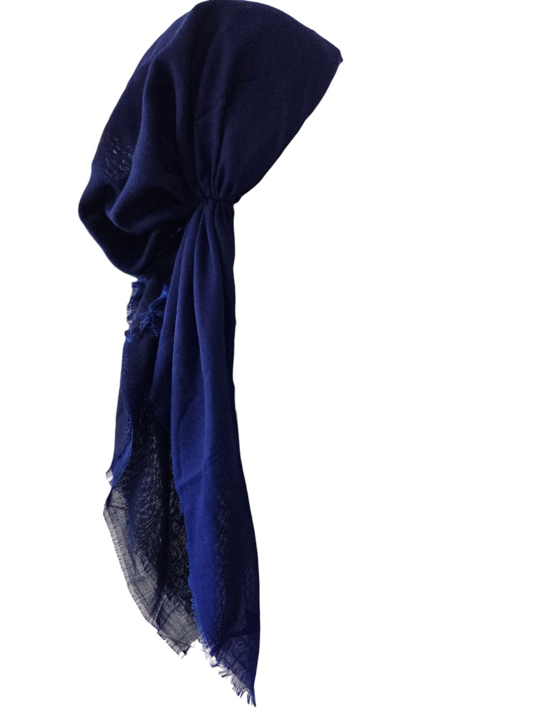 Shades of blue -  shaded soft fringes pretied tichel
