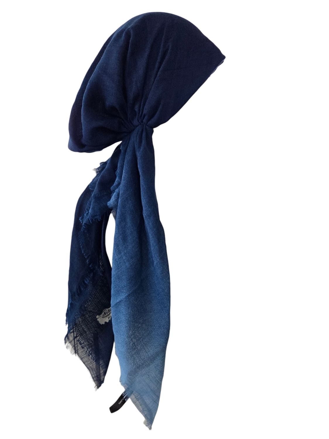 Shades of denim -  shaded soft fringes pretied tichel