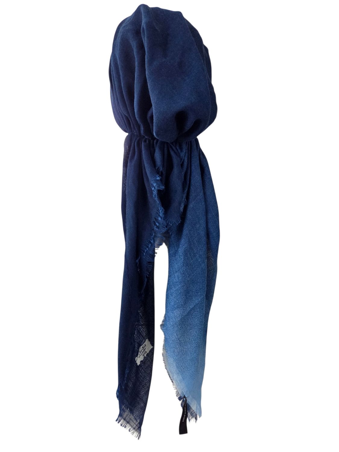 Shades of denim -  shaded soft fringes pretied tichel