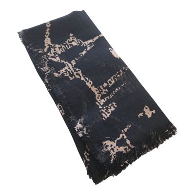 Marbled - Black n' brown - Soft Fringes Square Tichel