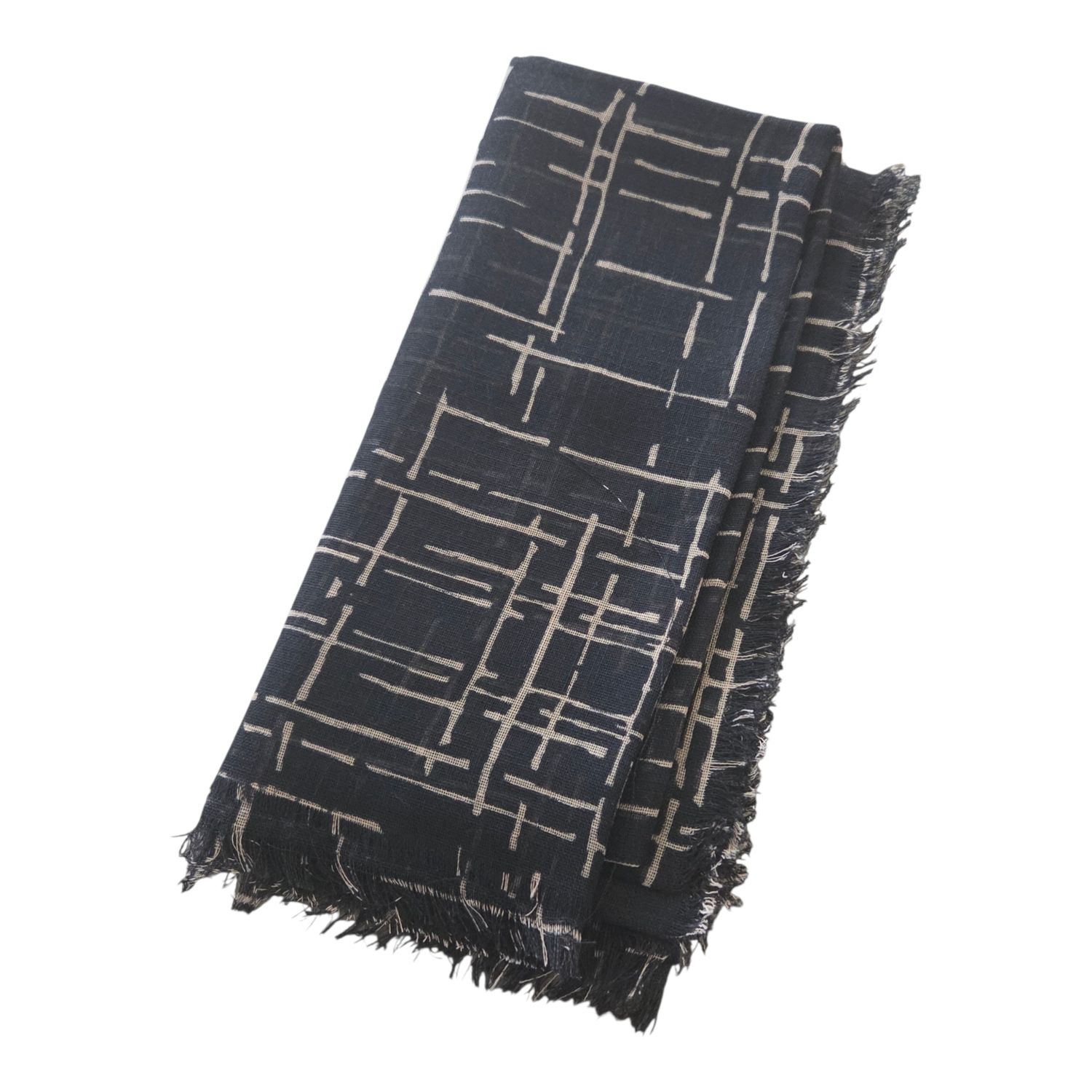 Lines - Black n' brown - Soft Fringes Square Tichel