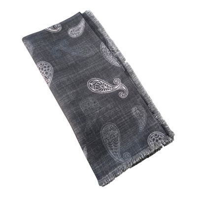 Black - Paisley - Soft Fringes Square Tichel
