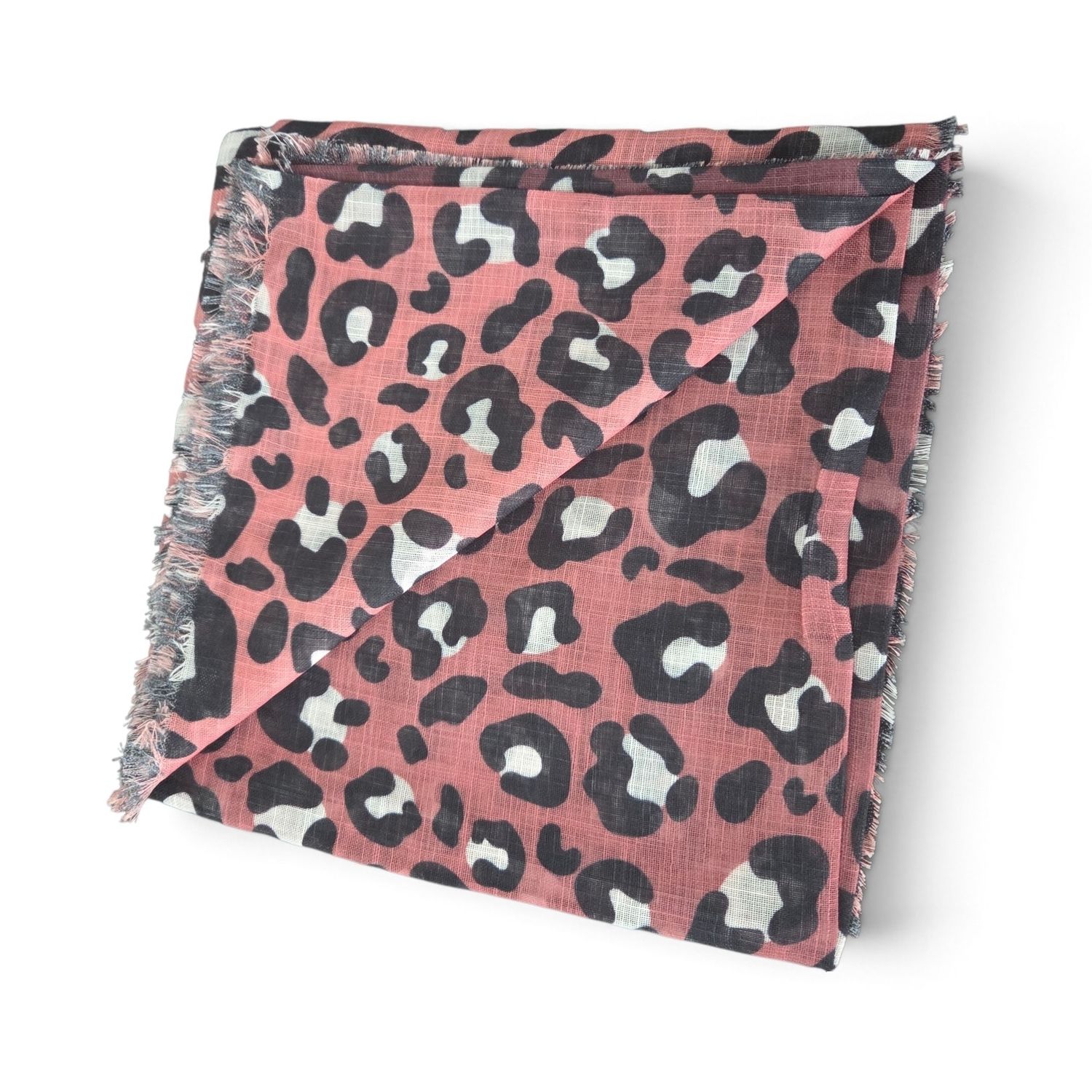 Apricot - shaded leopard patterned -  soft fringed tichel