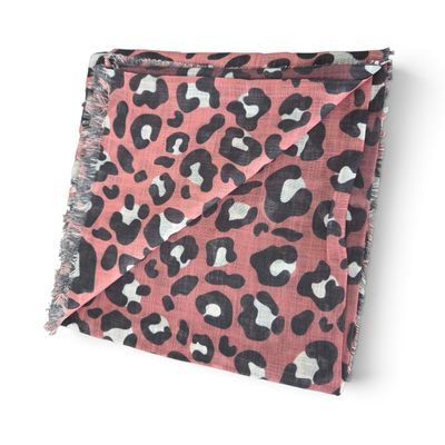 Apricot - shaded leopard patterned -  soft fringed tichel