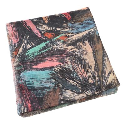 Autumn brushstrokes - Browns - Soft Fringes Square Tichel
