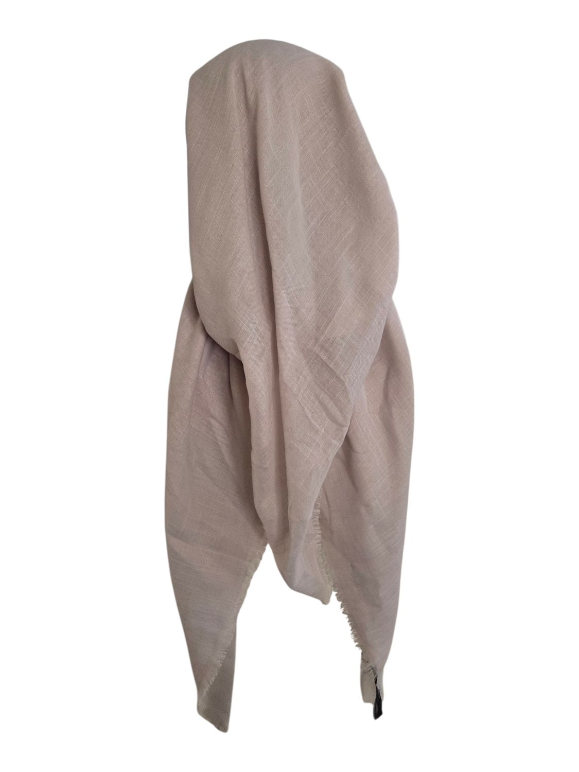 Light gray - long kerchief back - soft fringes pretied tichel (BBS) w/band sewn in