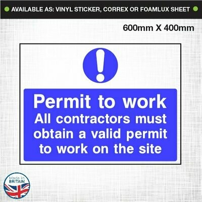 Permit To Work On Site Health