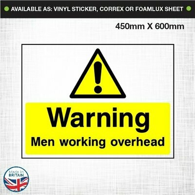 Warning Men Working Overhead