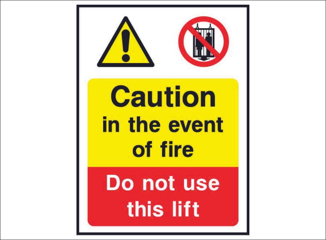 LIFT0014--Caution-in-the-event-of-fire-do-not-use-this-lift