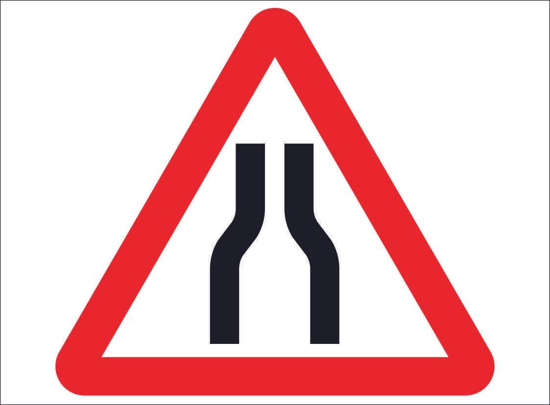 ROAD0052-Road Narrow ahead