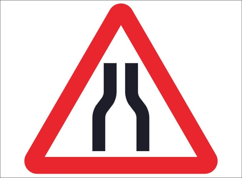 ROAD0052-Road Narrow ahead