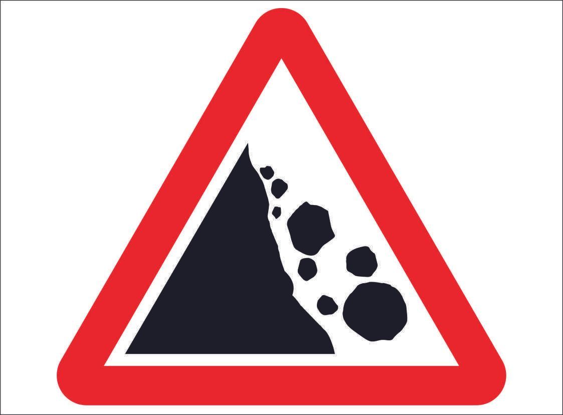 ROAD0059-Land sliding warning sign